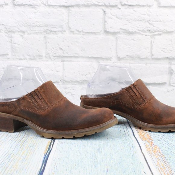 TIMBERLAND Leather Mule Clog Comfort Slip On 8 M - Picture 3 of 9